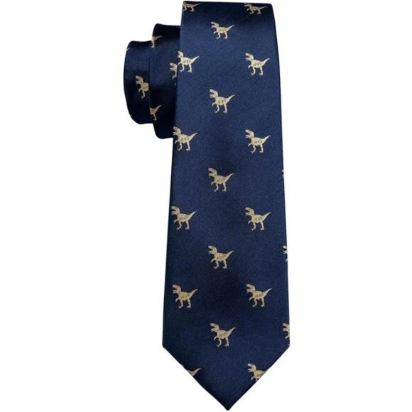 Mens Animal Tie Set Cufflinks Pocket Square Fun Print Festival Necktie Gift - Picture 7 of 8